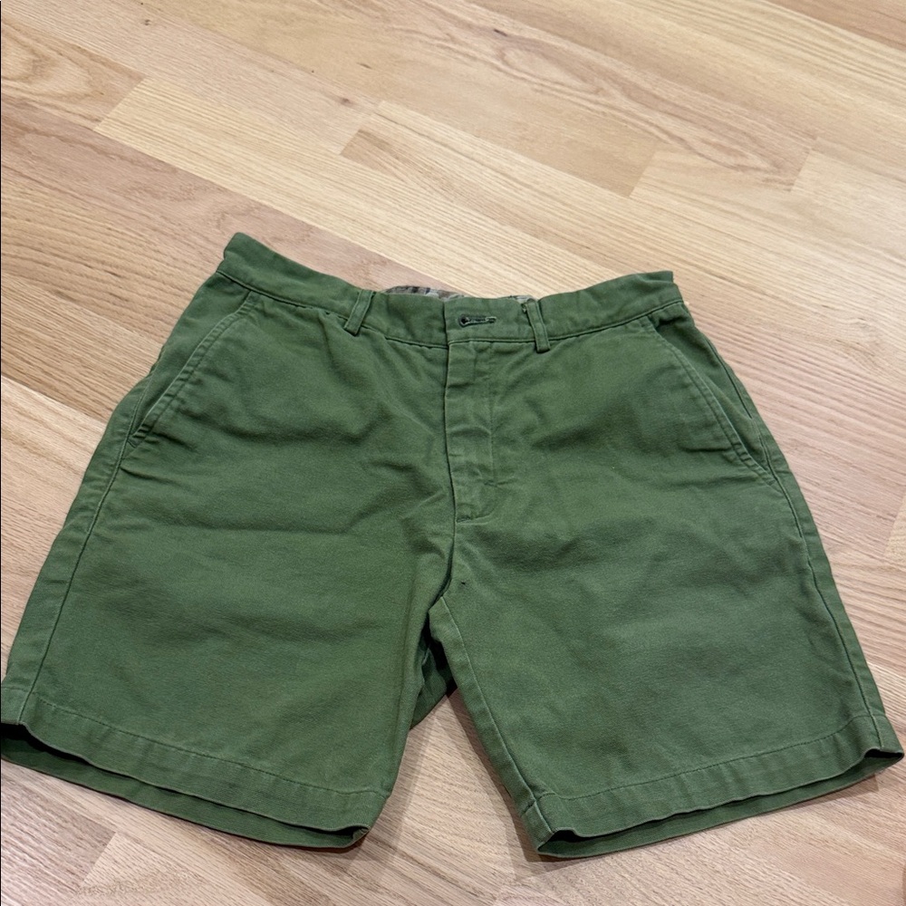 Olive Green Men's Flat Front Shorts